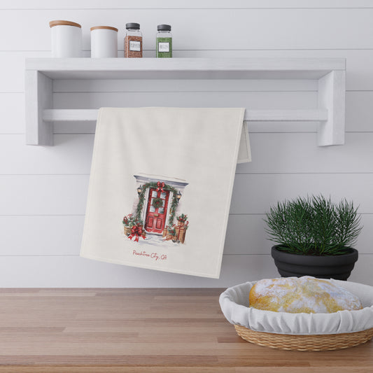 Peachtree City - Christmas Red Door Towel