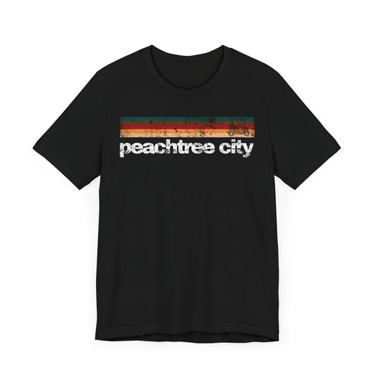 Peachtree City - Distressed Retro Lines