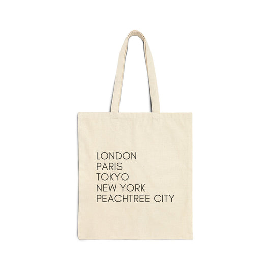 Peachtree City International Cities Canvas Tote Bag